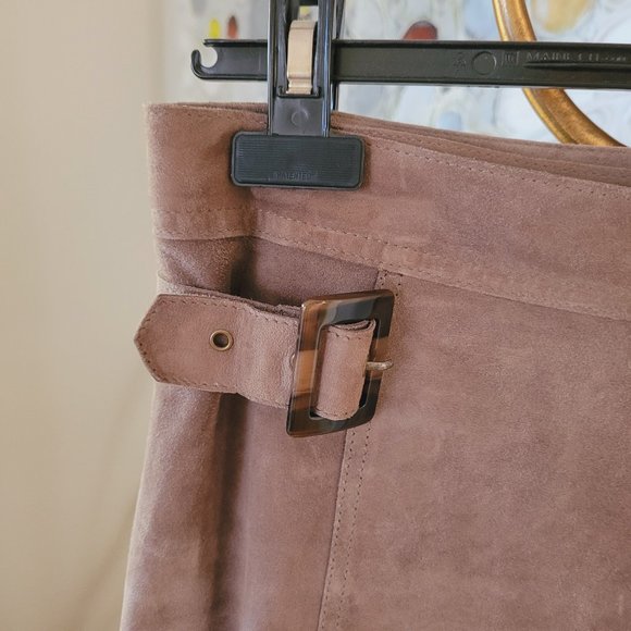 Olsen Europe Suede Wrap Skirt US 4 - Picture 4 of 10